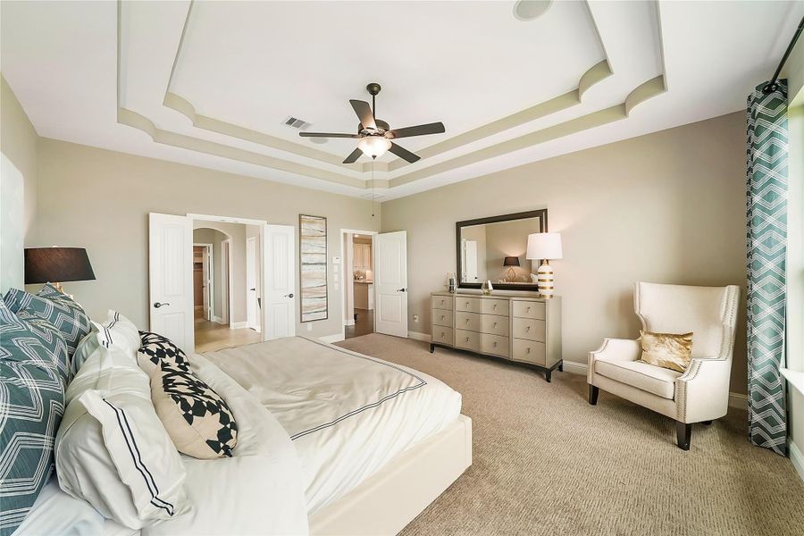 Furnished interior view inside a new home in Valencia: Hilltop Collection, Manvel (Image 38).