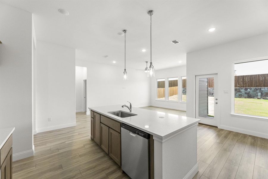 Representative furnished interior of a home built from the Trenton by Pacesetter Homes in Keeneland, Aubrey (Image 8).
