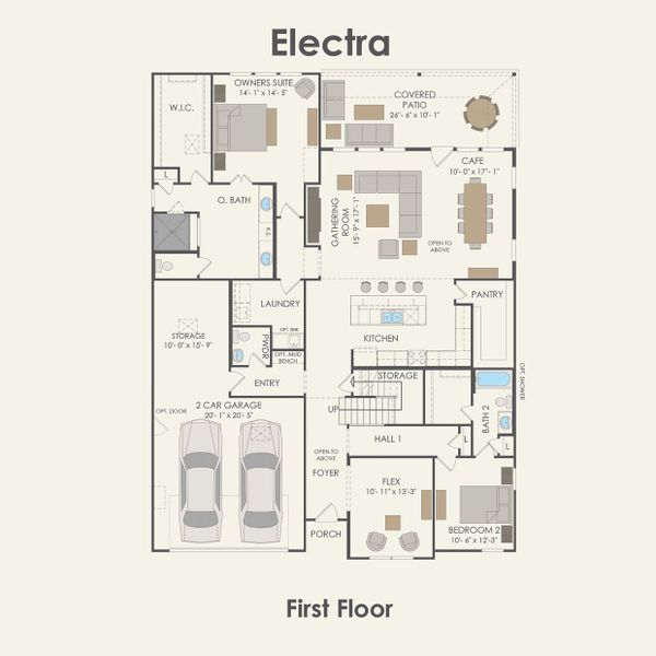 2D floor plan layout for the Electra by Pulte Homes in Blue Creek Trails, Richmond, TX (Image 3). 2D floor plan layout for the Electra by Pulte Homes in Blue Creek Trails, Richmond, TX (Image 3).
