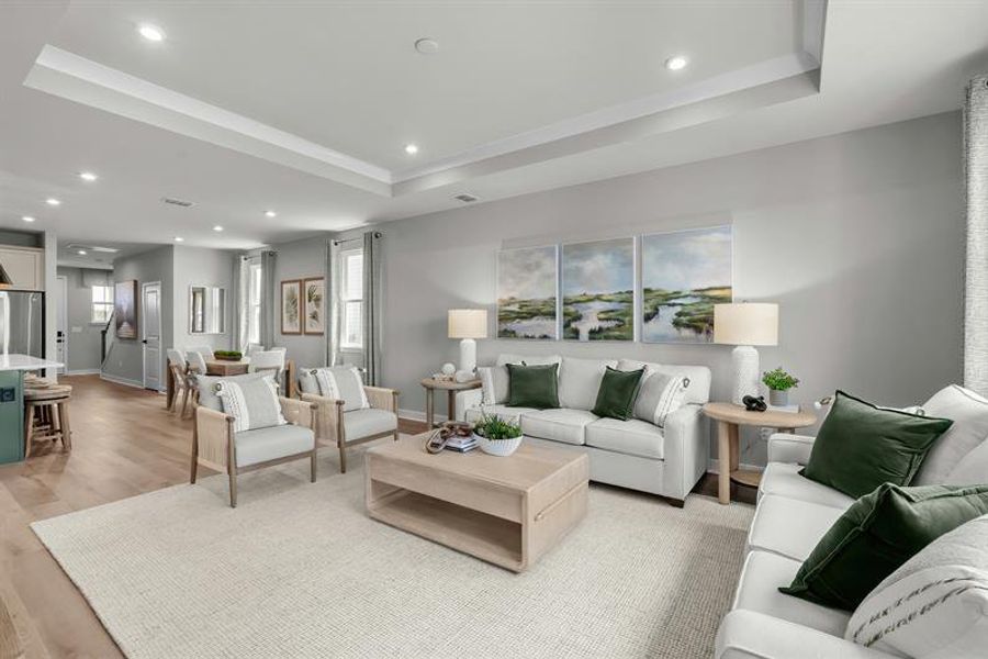 Representative furnished interior of a home built from the Geneva by Ryan Homes in Sea Trail, Sunset Beach (Image 6).