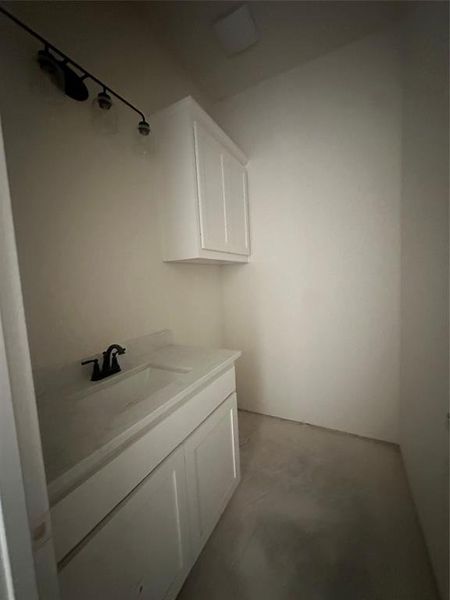 Bathroom off the foyer entrance