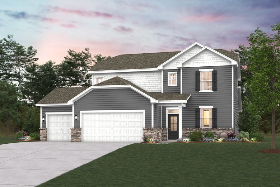 A house with a garage.