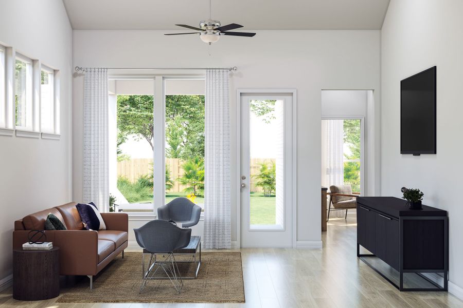 Furnished interior view inside a new home in Trillium, Richmond (Image 4). Furnished interior view inside a new home in Trillium, Richmond (Image 4).