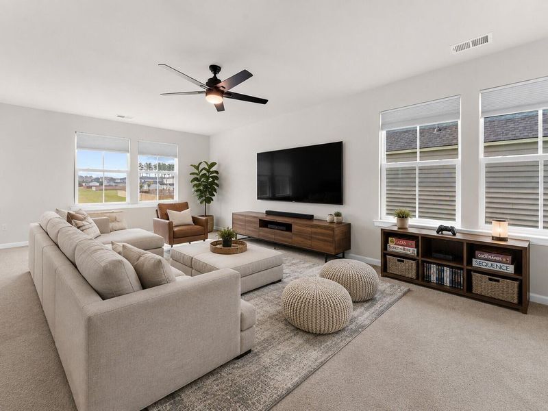 Furnished interior view inside a new home in Lindera Preserve at Cane Bay Plantation, Summerville (Image 15). Furnished interior view inside a new home in Lindera Preserve at Cane Bay Plantation, Summerville (Image 15).