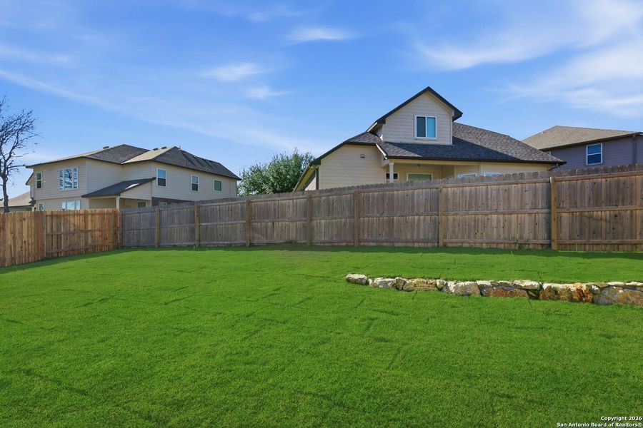 Exterior details and patio area of a home in Buffalo Crossing, Cibolo (Image 26).