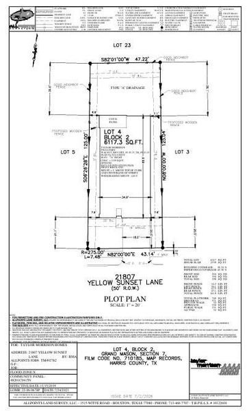 21807 Yellow Sunset Lane Preliminary Plot Plan