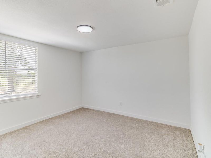 Carpeted empty room with baseboards Carpeted empty room with baseboards