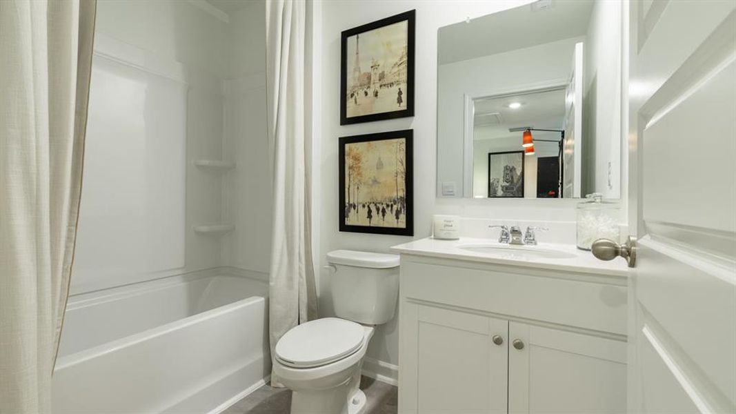 Furnished interior view inside a new home in Towns at Monroe, Atlanta (Image 18). Furnished interior view inside a new home in Towns at Monroe, Atlanta (Image 18).