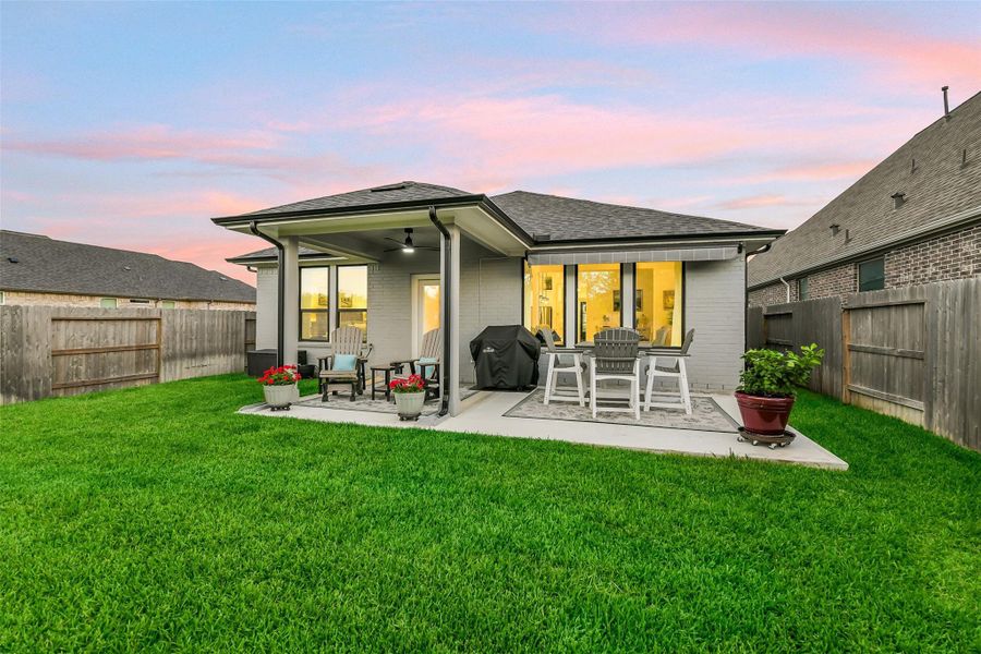 This outdoor space begs you to enjoy morning coffee or quiet evenings at home.