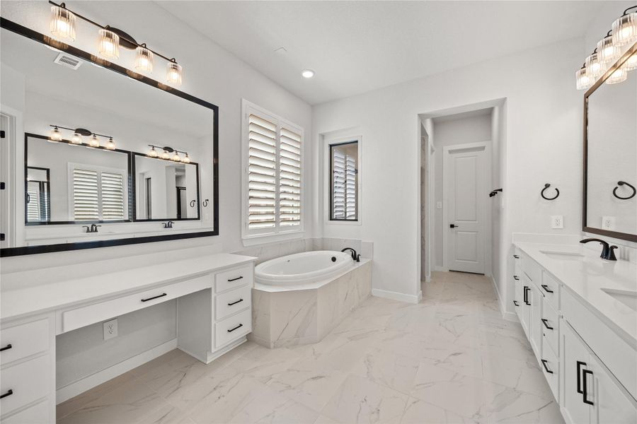 Spacious primary bathroom
