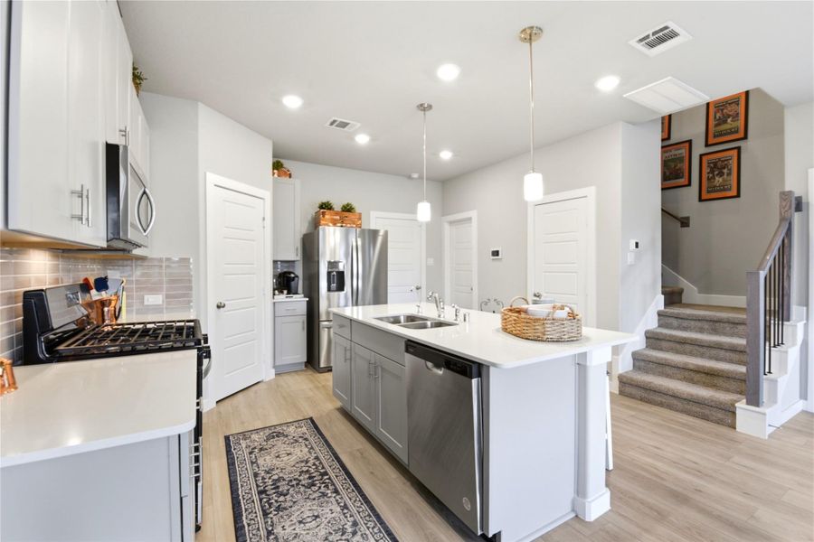 Furnished interior view inside a new home in Dunvale Village - Townhome Collection, Houston (Image 32).