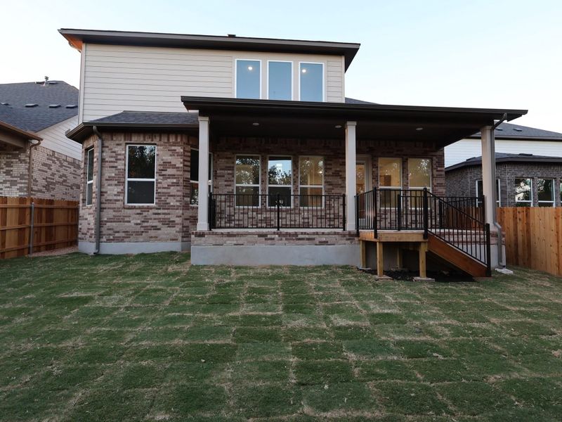 Exterior details and patio area of a home in Edgewood, Leander (Image 26).