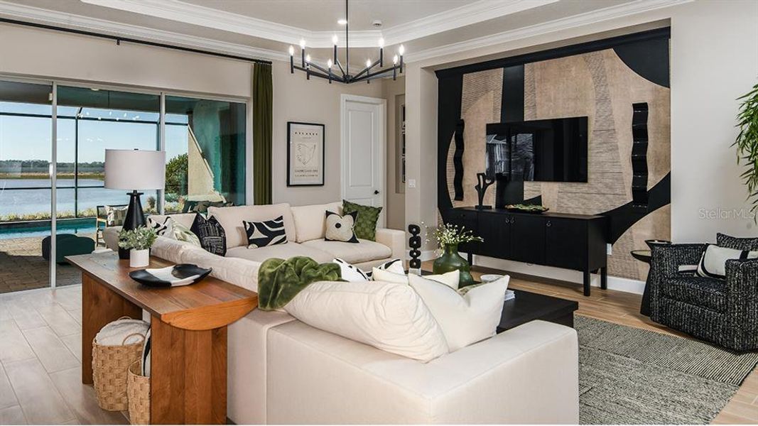 Furnished interior view inside a new home in Esplanade at Center Lake Ranch, St. Cloud (Image 8). Furnished interior view inside a new home in Esplanade at Center Lake Ranch, St. Cloud (Image 8).