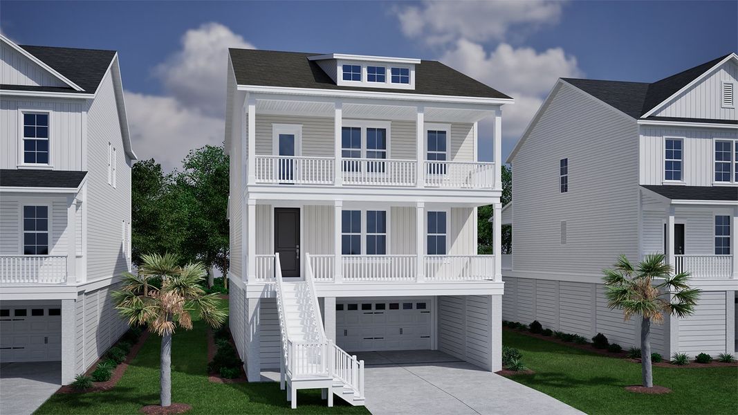 Representative exterior photo of a completed home built from the Elmwood - Coastal Collection by Mungo Homes in Long Savanna, Charleston, SC (Image 3). Representative exterior photo of a completed home built from the Elmwood - Coastal Collection by Mungo Homes in Long Savanna, Charleston, SC (Image 3).