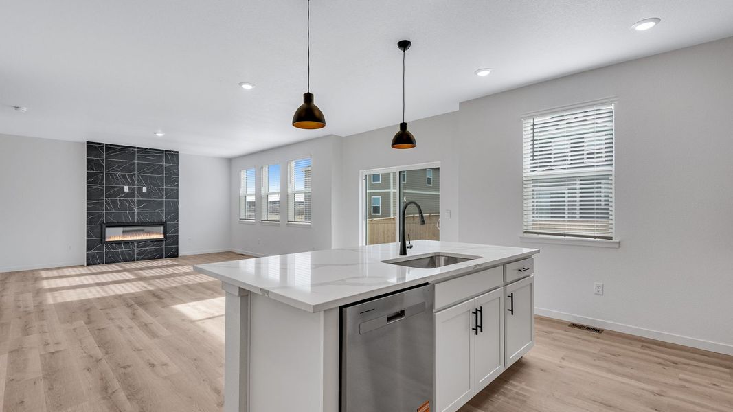 Representative furnished interior of a home built from the Bridgeport by D.R. Horton in Hansen Farm, Fort Collins (Image 8).