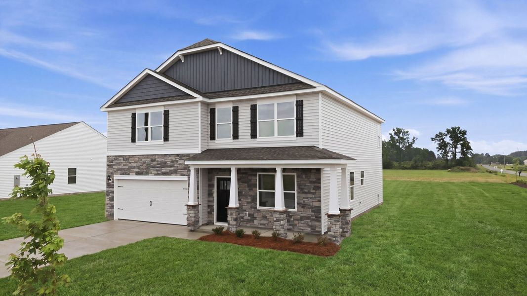 Front exterior of a new home in Dail Farm, Farmville, NC, highlighting curb appeal (Image 15). Front exterior of a new home in Dail Farm, Farmville, NC, highlighting curb appeal (Image 15).