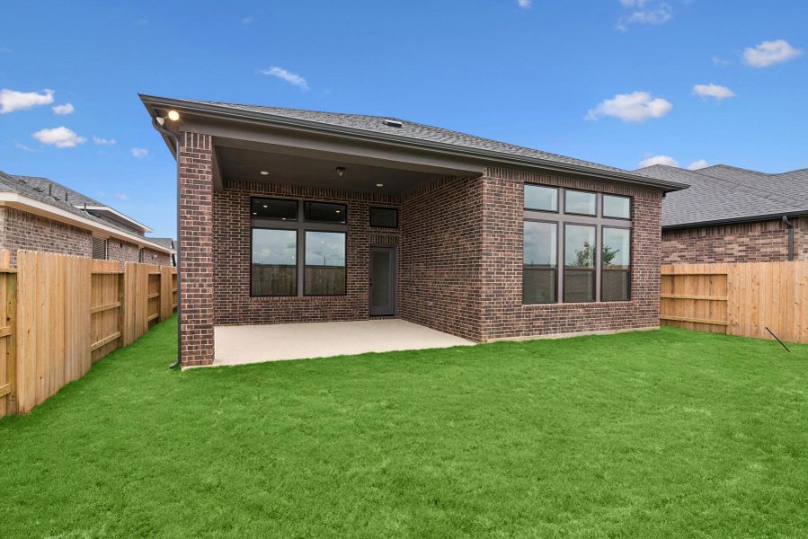 Front exterior of a new home in Grange 45' Homesites, Katy, TX, highlighting curb appeal (Image 19). Front exterior of a new home in Grange 45' Homesites, Katy, TX, highlighting curb appeal (Image 19).