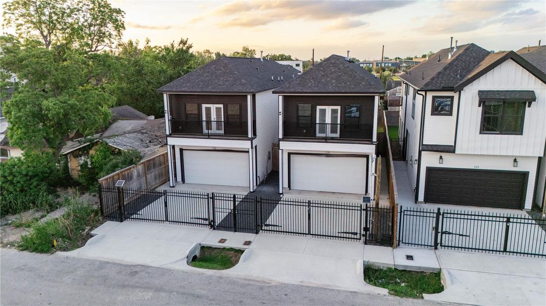 Sleek, contemporary designs and upper balconies.