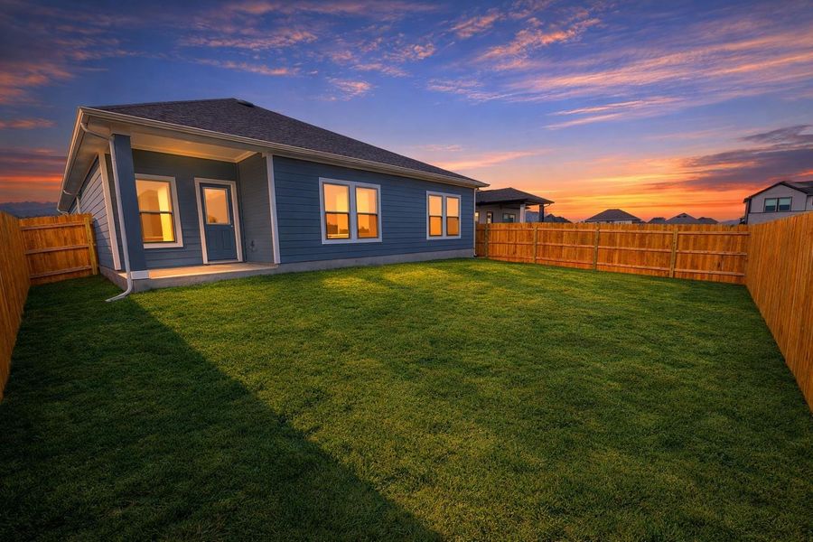 Rear of Home and Private Backyard