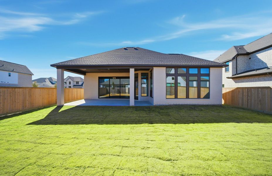 Exterior details and patio area of a home in Bridgeland 60′, Cypress (Image 4).