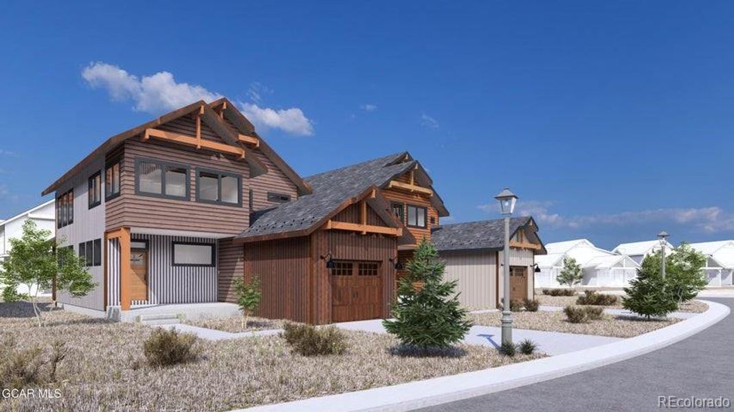 Front exterior of a new home in , Granby, CO, highlighting curb appeal (Image 7). Front exterior of a new home in , Granby, CO, highlighting curb appeal (Image 7).