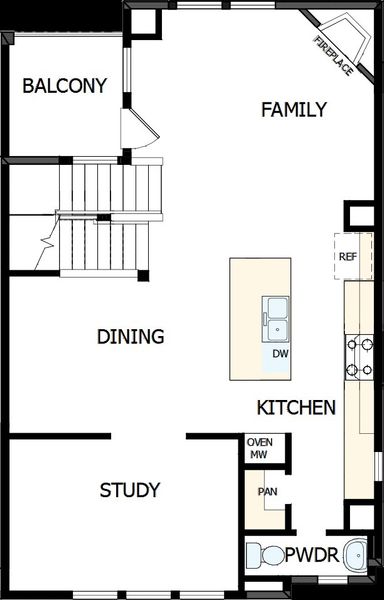 2D floor plan layout of this home in Trails at Waterside - Villas Series, Fort Worth, TX (Image 6).