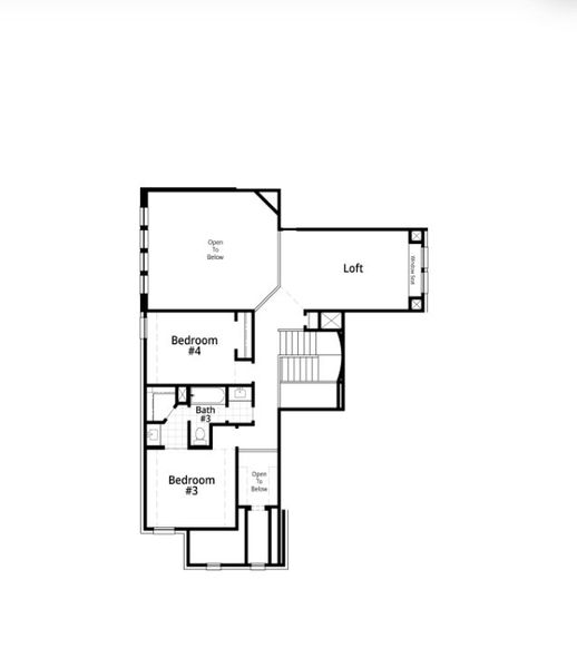 2D floor plan layout for the Middleton Plan by Highland Homes in Cambridge Crossing: 50ft. lots, Celina, TX (Image 4).