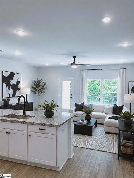 Furnished interior view inside a new home in Parkstone Place Townhomes, Roebuck (Image 4). Furnished interior view inside a new home in Parkstone Place Townhomes, Roebuck (Image 4).