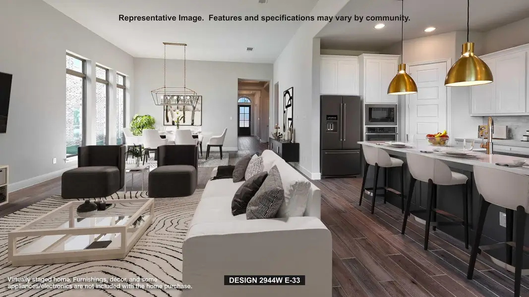 Furnished interior view inside a new home in Parkside on the River West, Georgetown (Image 7).