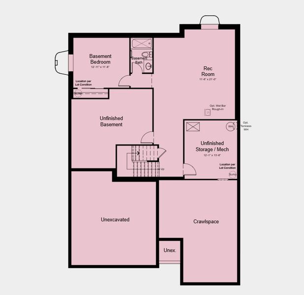 2D floor plan layout of this home in Trailstone Explorer Collection, Arvada, CO (Image 19).