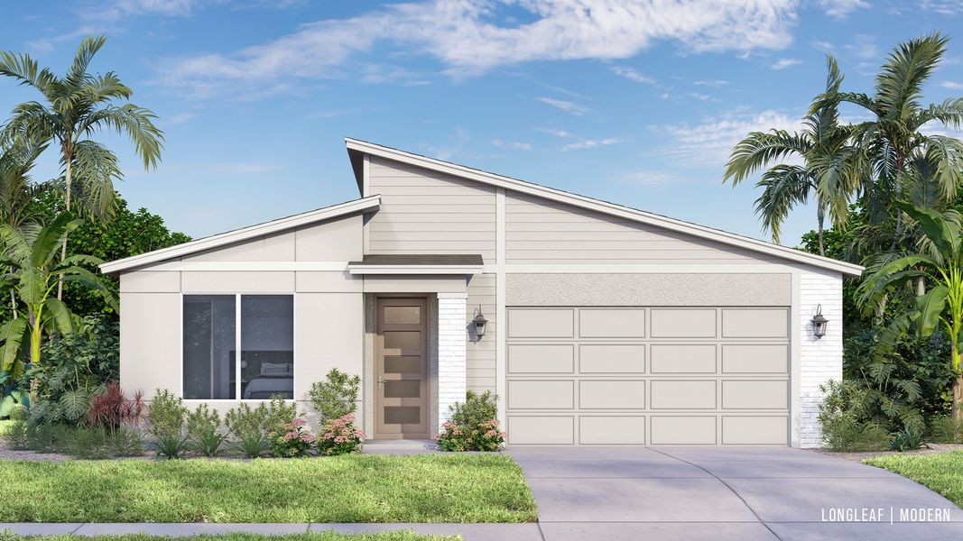 Representative exterior photo of a completed home built from the Longleaf by DRB Homes in Ardisia Park, New Smyrna Beach, FL (Image 21).