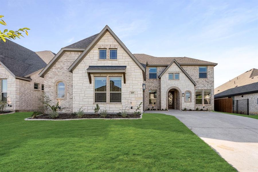 Exterior details and patio area of a home in The Enclave at Parks of Aledo, Aledo (Image 3). Exterior details and patio area of a home in The Enclave at Parks of Aledo, Aledo (Image 3).