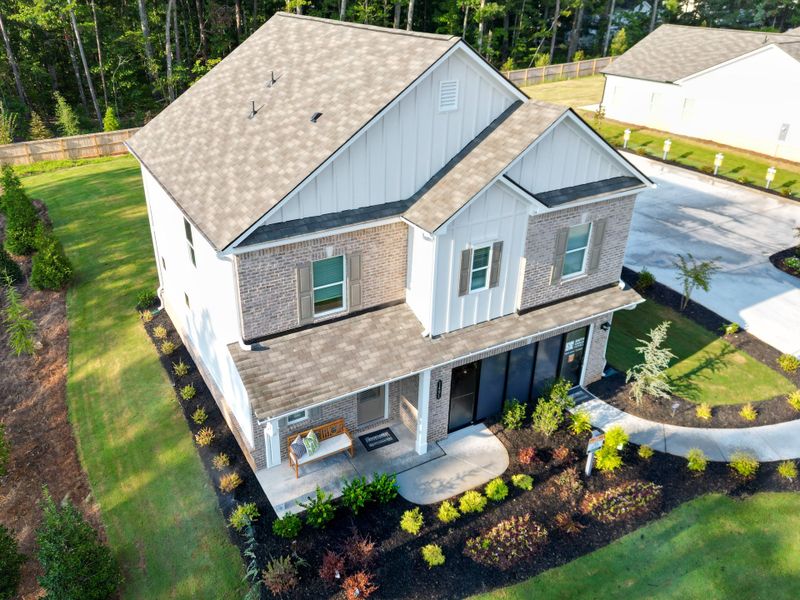 Front exterior of a new home in Trellis Park, Hampton, GA, highlighting curb appeal (Image 15).