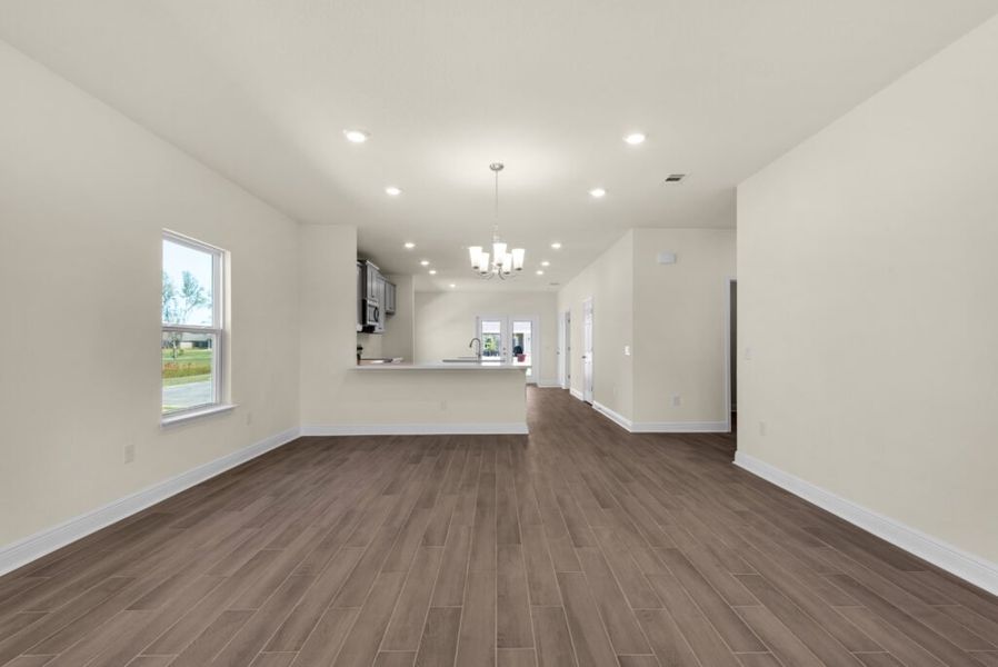 Representative unfurnished interior of a home built from the Panama by Holiday Builders in Yellow River Ranch, Milton (Image 6). Representative unfurnished interior of a home built from the Panama by Holiday Builders in Yellow River Ranch, Milton (Image 6).