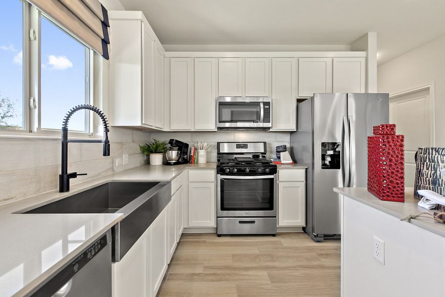 Furnished interior view inside a new home in Crosswinds, Kyle (Image 8).