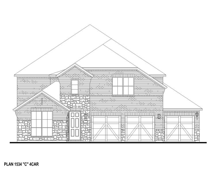 Plan 1534 Elevation C w/ Stone (4C)