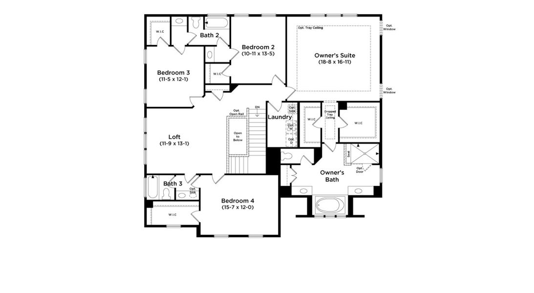 2D floor plan layout for the Stonehaven  II by DRB Homes in Pamlico Terrace, Awendaw, SC (Image 4).