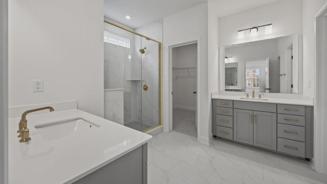 The Brentwood by DRB Homes at Miller Farm in Charlotte NC - Primary Bathroom
