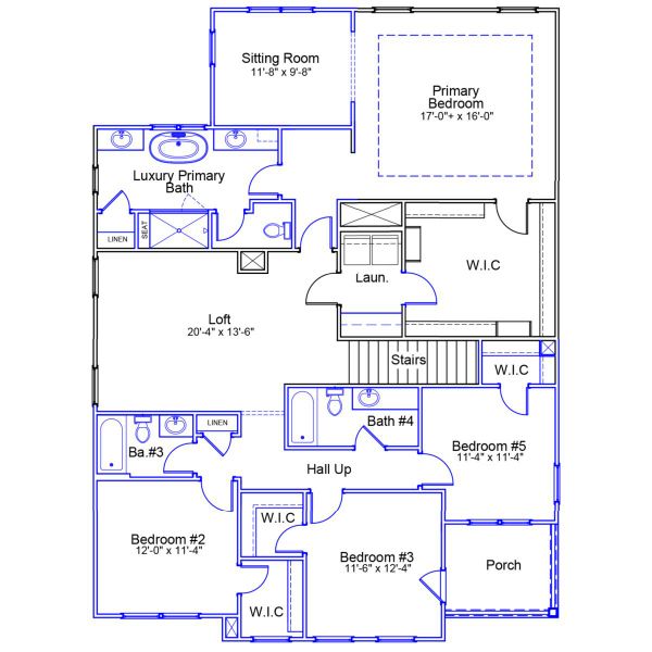2D floor plan layout of this home in Gates at Windermere, Blythewood, SC (Image 4).