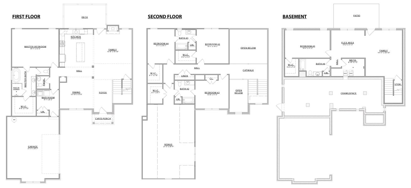 2D floor plan layout for the The Windstone by Smithbilt Homes in The Preserve, Oak Ridge, TN (Image 2).