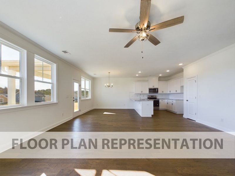 Living Area Cafe and Kitchen Floorplan Representation Photo | The 2078 Plan