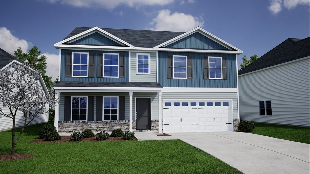 Representative exterior photo of a completed home built from the Turner - Genesis Value Collection by Mungo Homes in Hainer Place, Conway, SC (Image 23). Representative exterior photo of a completed home built from the Turner - Genesis Value Collection by Mungo Homes in Hainer Place, Conway, SC (Image 23).
