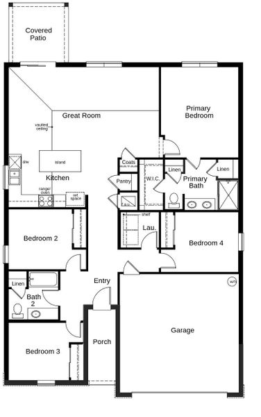 2D floor plan layout of this home in Naples Village at Verona II, Titusville, FL (Image 2).