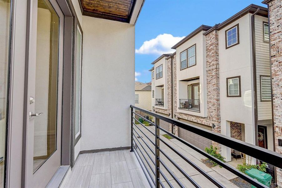 Balcony has a perfect space to set up a table to enjoy breakfast or dinner