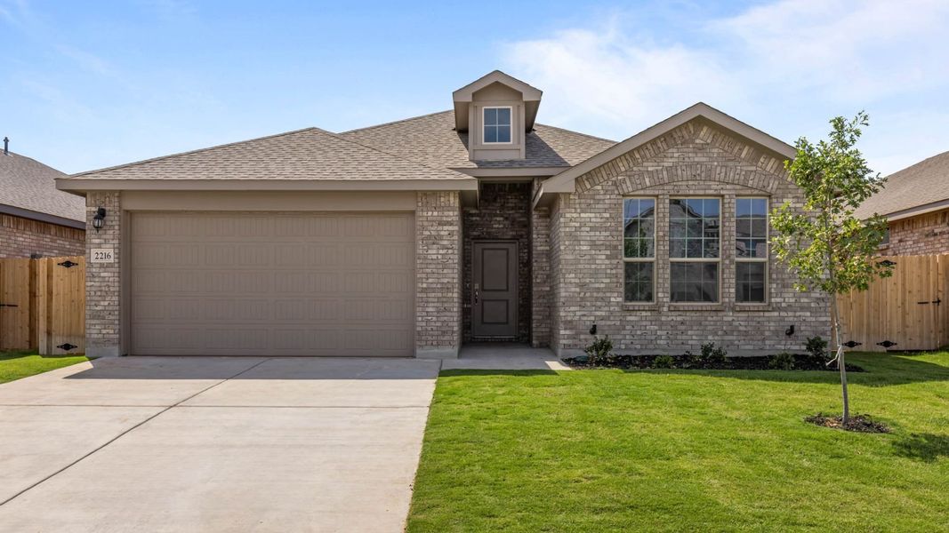 Representative exterior photo of a completed home built from the THE HOBBS by D.R. Horton in Northwest Passage, Midland, TX (Image 17). Representative exterior photo of a completed home built from the THE HOBBS by D.R. Horton in Northwest Passage, Midland, TX (Image 17).