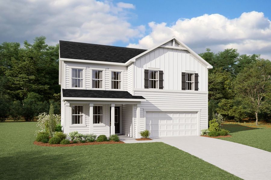 Representative exterior photo of a completed home built from the Voyageur by Mattamy Homes in Madison Park, Lillington, NC (Image 21).