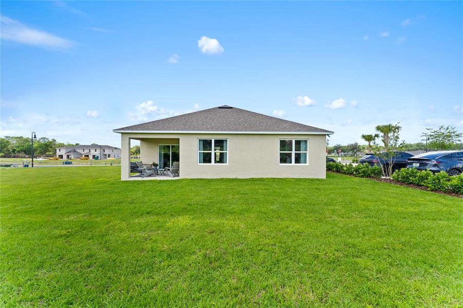 Exterior details and patio area of a home in Deltona New Homes, Deltona (Image 20).