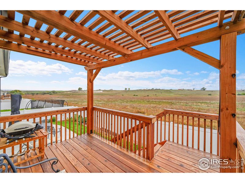 Pergola and Back Deck with views over the open field