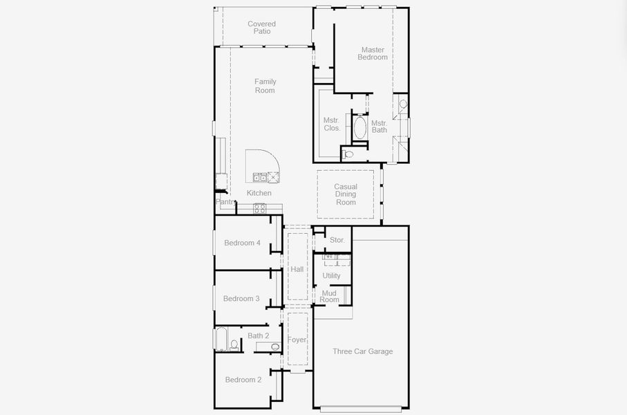 2D floor plan layout for the Morgan by Coventry Homes in Escondido 60', Magnolia, TX (Image 3).