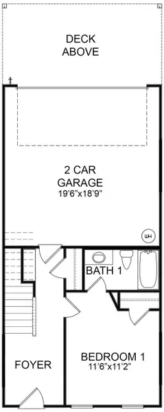 2D floor plan layout for the Archer by KM Homes in Nickel Creek at Newnan Crossing, Newnan, GA (Image 3).